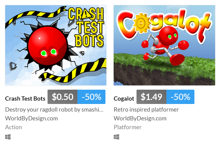 ATTENTION Windows Gamers: <a href="/itchio/">itch.io</a> are having a #HalloweenSale! This includes 50% off "Crash Test Bots" &amp; "Cogalot" - the <a href="/TIGAMovement/">TIGA (Videogames)</a> Games Industry Awards 2024 Finalist. Buy them both for just $1.99 for a very limited time. Enjoy!
itch.io/s/165179/hallo…