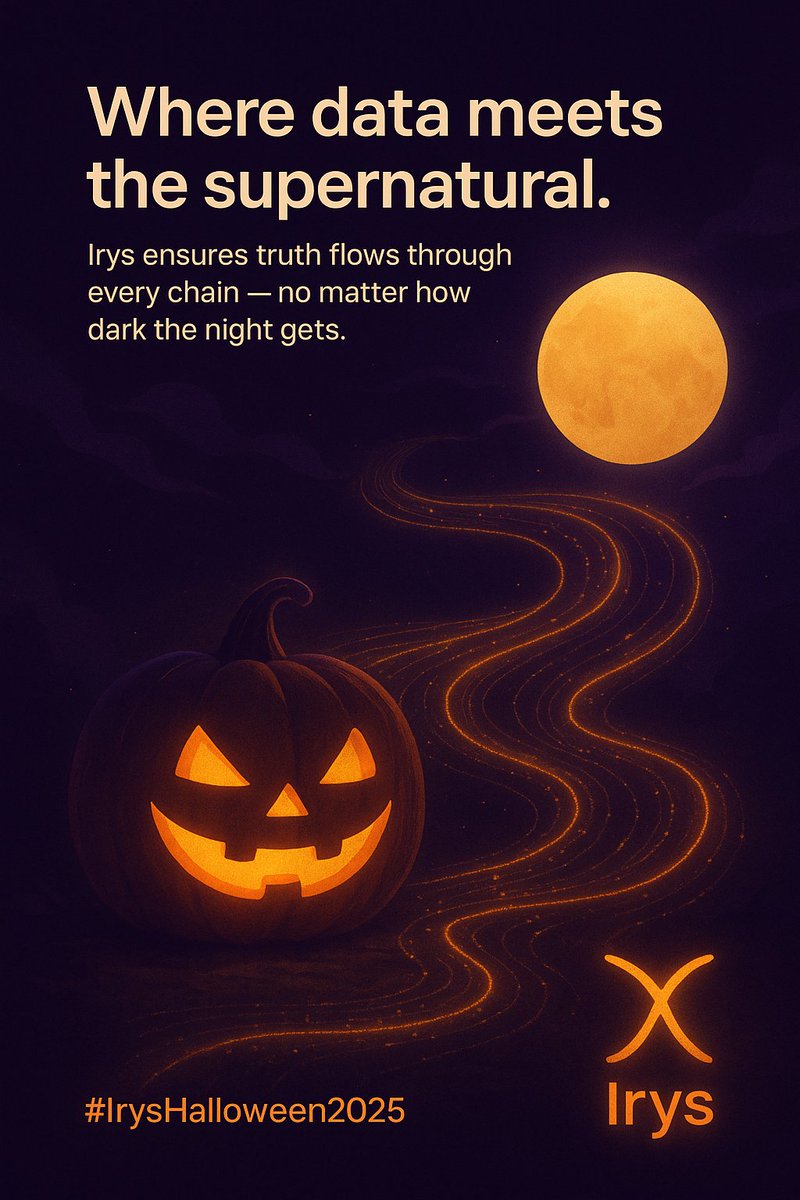 learn531930's tweet photo. 🕯️ Where data meets the supernatural.
Irys ensures truth flows through every chain — no matter how dark the night gets. 🌑
Because trust is the real magic. ✨ https://t.co/qRgJVuTq1J