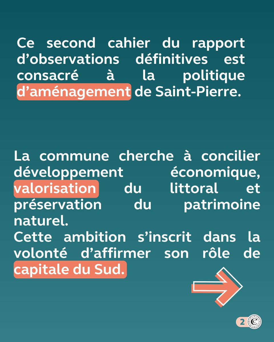 CRCLRM's tweet image. 📘 Commune de Saint-Pierre - Cahier n°2 : Les politiques d&apos;urbanisme et du logement.

La chambre régionale des comptes de La Réunion publie le deuxième cahier du rapport d’observations définitives consacré à la commune de Saint-Pierre.

🔗 Rapport :
ccomptes.fr/fr/publication…