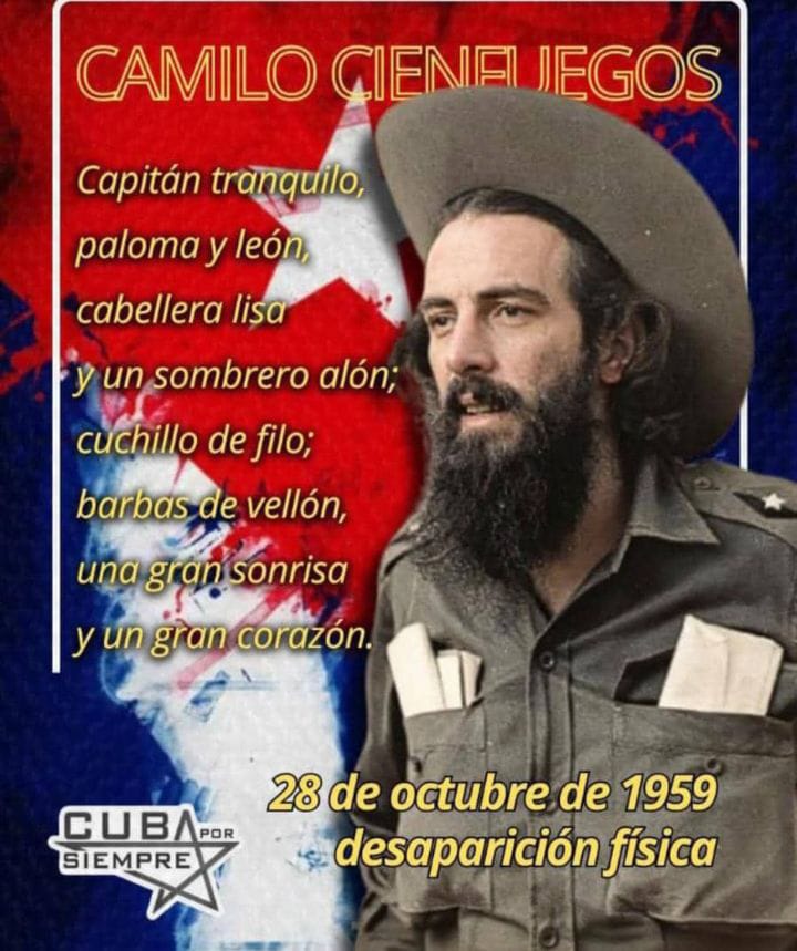otero_reinier's tweet photo. "(...) Todos los obreros, todos los trabajadores, todas las distintas  partes del pueblo, deben unirse cada día más. Es la unidad, el triunfo. En la unidad está la verdadera consolidación de la Revolución y de la  libertad que hoy disfrutamos" #CamiloCienfuegos https://t.co/gwWk9Mp0LZ