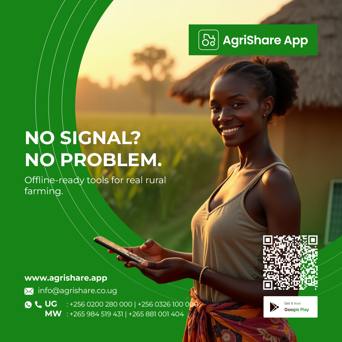 AgriShare App Tip:

No signal? No worries! With the AgriShare App, you can record your listings offline — they’ll automatically sync once your internet is back.

Prefer a call? Reach us anytime at 0200 280 000 or 0773 714 894. #AgriShare #OfflineReady #SmartFarming