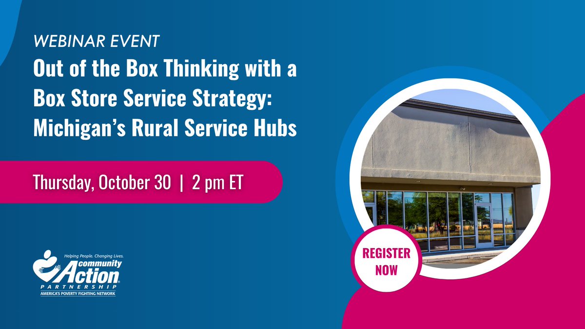 CAPartnership's tweet image. Join us Thursday, Oct. 30 at 2 ET / 1 CT / 12 MT / 11 PT to learn about an innovative approach that is reclaiming empty store fronts to serve rural families by delivering and coordinating community resources including #Weatherization and #LIHEAP. Register: communityactionpartnership.com/event/2025-wea…