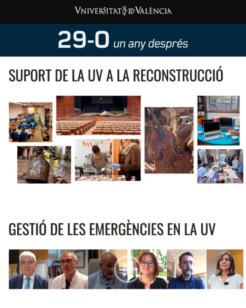La #UV presenta ‘29 O, Un any després’, el portal web que reuneix un any d'investigació, solidaritat i memòria després de la dana  
🔗  Descobreix el portal: uv.es/29o