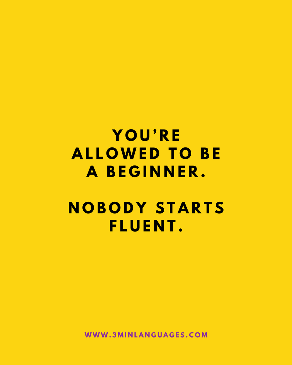 3MLanguages's tweet image. You’re allowed to be a beginner.
 Start messy, start small, but start.
 👉 Begin with 3 minutes: 3minlanguages.com

#3MinuteLanguages #StudyIn3 #LanguageLearning #MicroLearning #Consistency #LearnFrench #LearnSpanish #LearnGerman #LearnItalian #LearnPortuguese