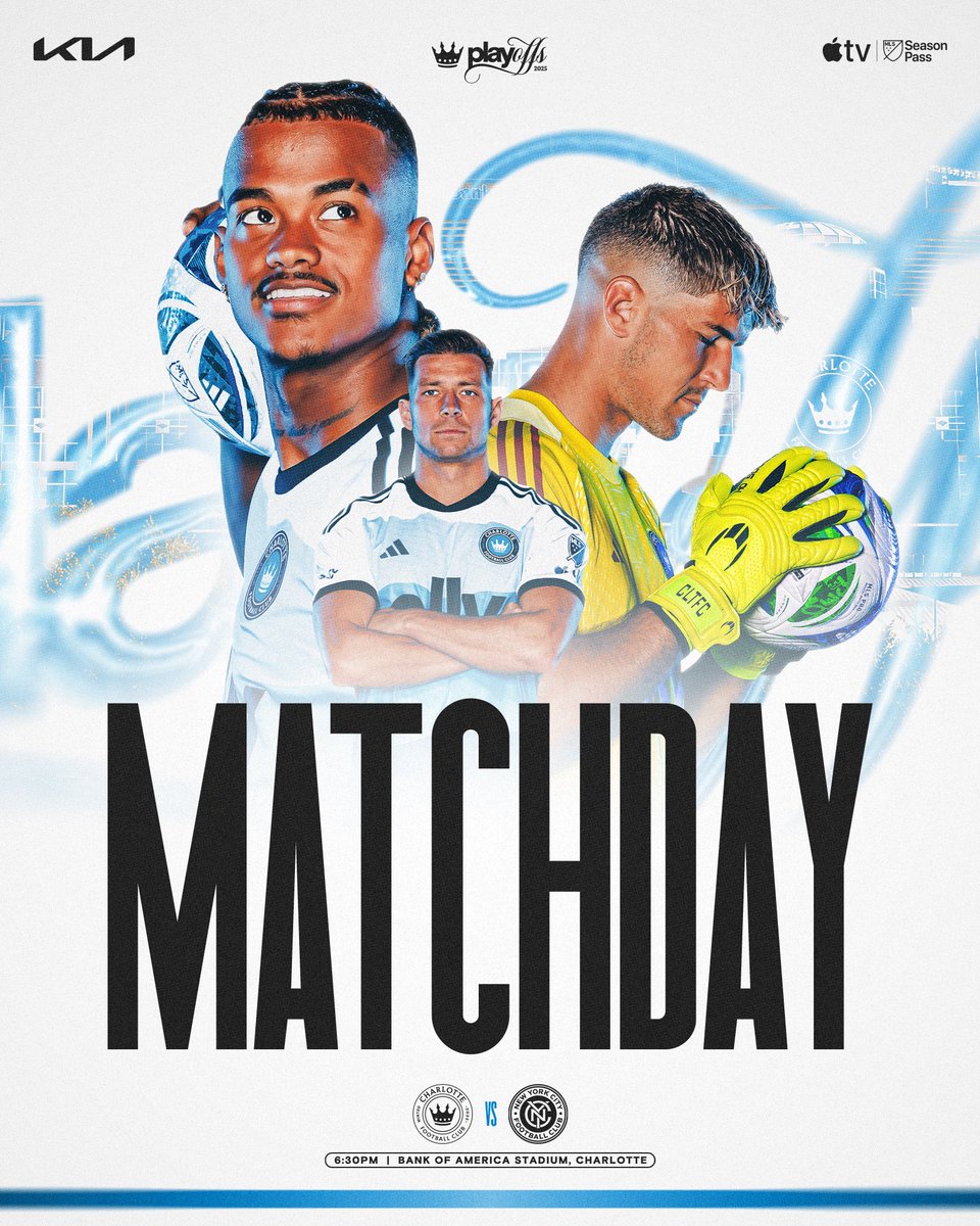 GET YOUR CROWNS UP AND RAISE THEM HIGH! It's 𝐏𝐋𝐀𝐘𝐎𝐅𝐅 𝐌𝐀𝐓𝐂𝐇𝐃𝐀𝐘 for The Crown!

🏆: MLS Cup Playoffs Round 1
🆚: New York City FC
📍: The Fortress
🕥: 6:30 PM ET
📺: Apple TV and FS1