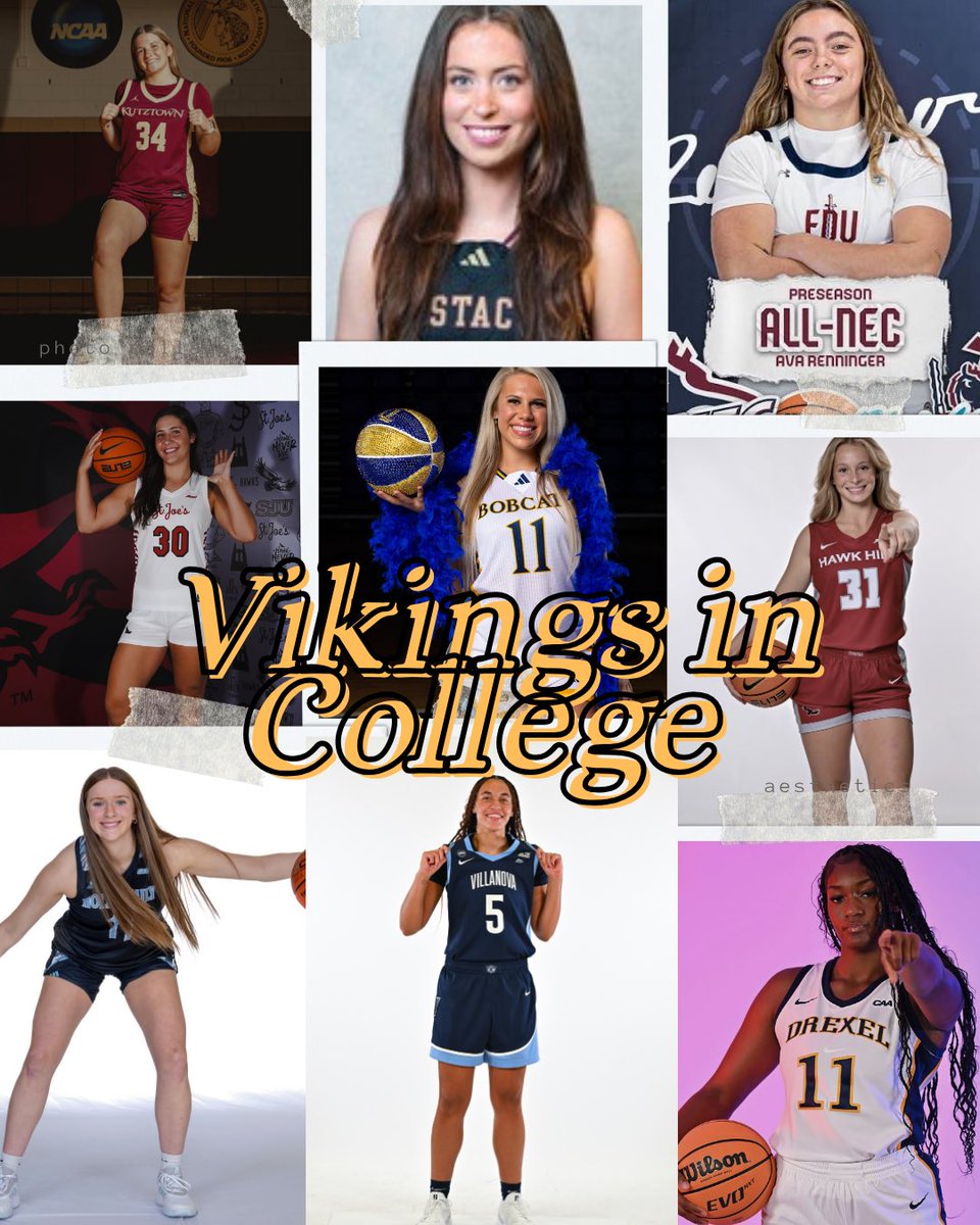 WoodGirlsBball's tweet photo. As a new college basketball season is upon us, be sure to cheer for our Vikings in college! Good luck Vikes! #WoodProud
Alexa Windish @KUBearsWBB
Delaney Finnegan @STACWBB
Ava Renninger @FDUKnightsWBB
Em Knouse @SJUHawks_WBB
Bri Bowen @QU_WBB
Lauren Greer @SJUHawks_WBB
Kara Meredith @HolyFamily_WBB
Ryanne Allen @novawbb
Deja Evans @DrexelWBB