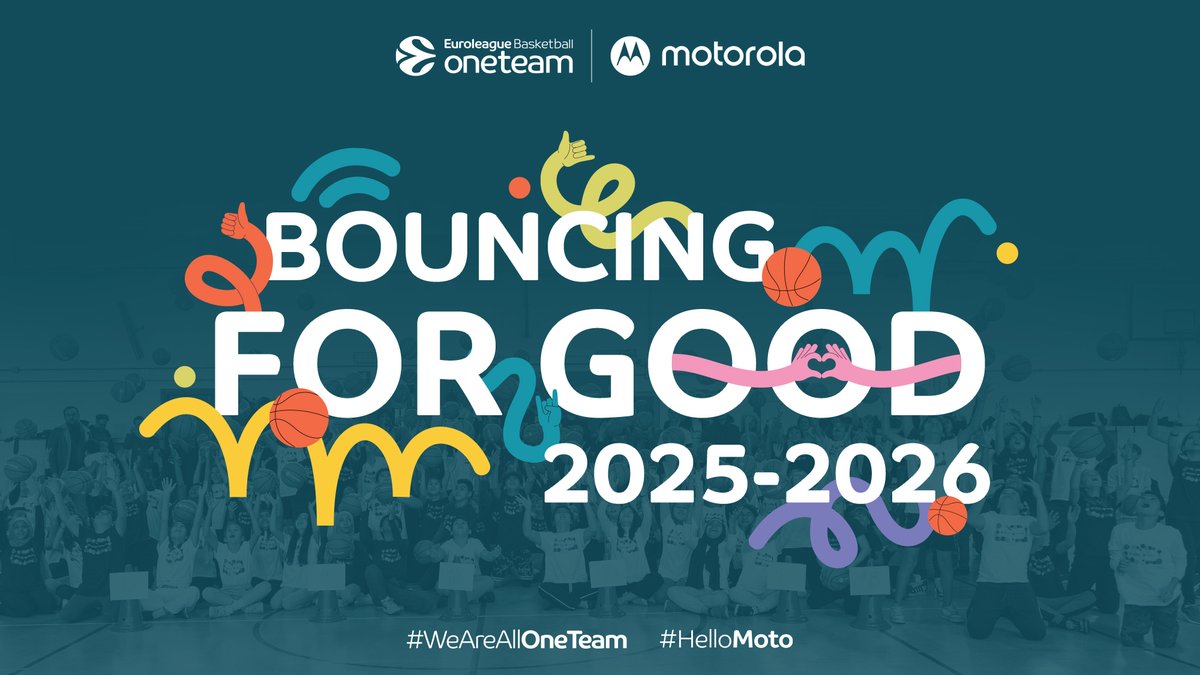 OTEuroleague's tweet photo. @Moto and @EuroLeague team up once again for the second season of #BouncingForGood, combining sport, technology, and community to empower young people across Europe.🏀
Through interactive workshops and inspiring activities, the initiative promotes teamwork, inclusion, and perseverance — proving that when innovation meets passion, everyone wins.🤝
Let’s give it all in this new edition!🚀
https://t.co/1GLpf1vLqV