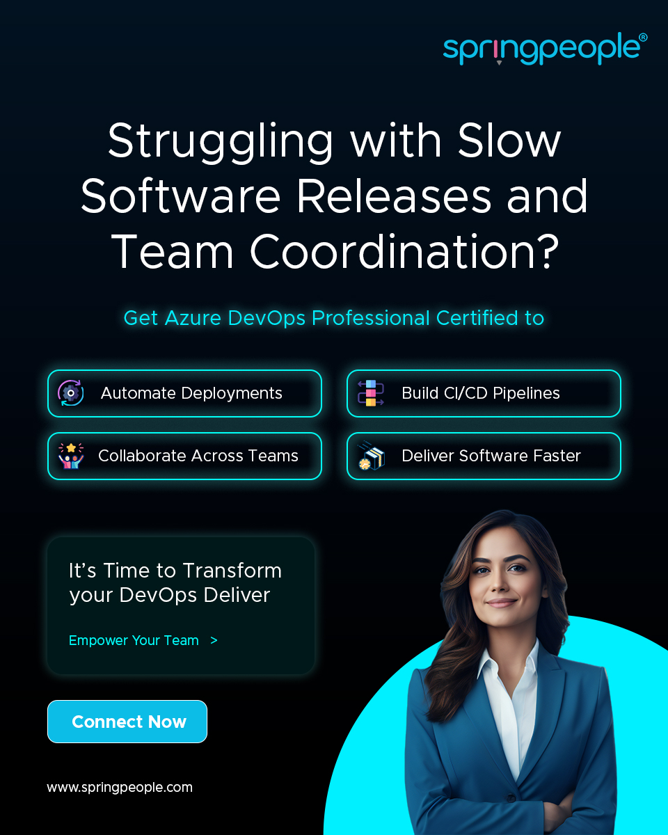 SpringPeople_SP's tweet image. Ever feel like your software releases take forever to go live? 😩
It doesn’t have to be that way. With the right DevOps skills, you can automate, collaborate, and deliver with confidence.
Know More: springpeople.com/azure-devops-c…
#AzureDevOps #DevOpsCulture #TechCareers