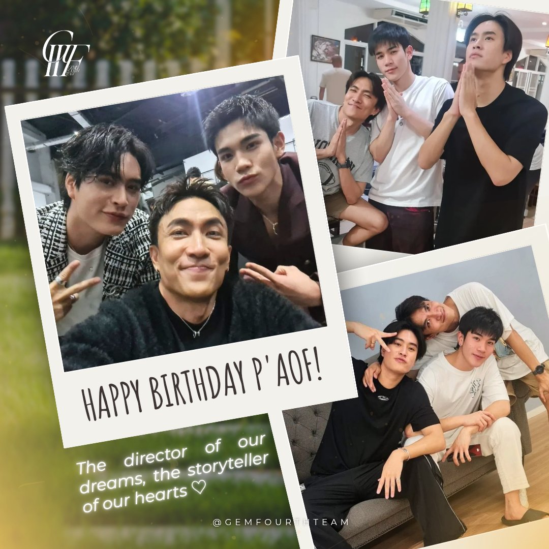GeminiFourth Team 🌻🪥 (@gemfourthteam) on Twitter photo Happy belated birthday to our most beloved director in the world, P'Aof! <a href="/backaof/">Noppharnach</a> 🥳🎂💖 
Dearest P'Aof, 
Wishing you endless happiness, infinite love and boundless inspiration in every step ahead. Thank you for always creating the most beautiful and phenomenal stories that have Happy belated birthday to our most beloved director in the world, P'Aof! <a href="/backaof/">Noppharnach</a> 🥳🎂💖 
Dearest P'Aof, 
Wishing you endless happiness, infinite love and boundless inspiration in every step ahead. Thank you for always creating the most beautiful and phenomenal stories that have