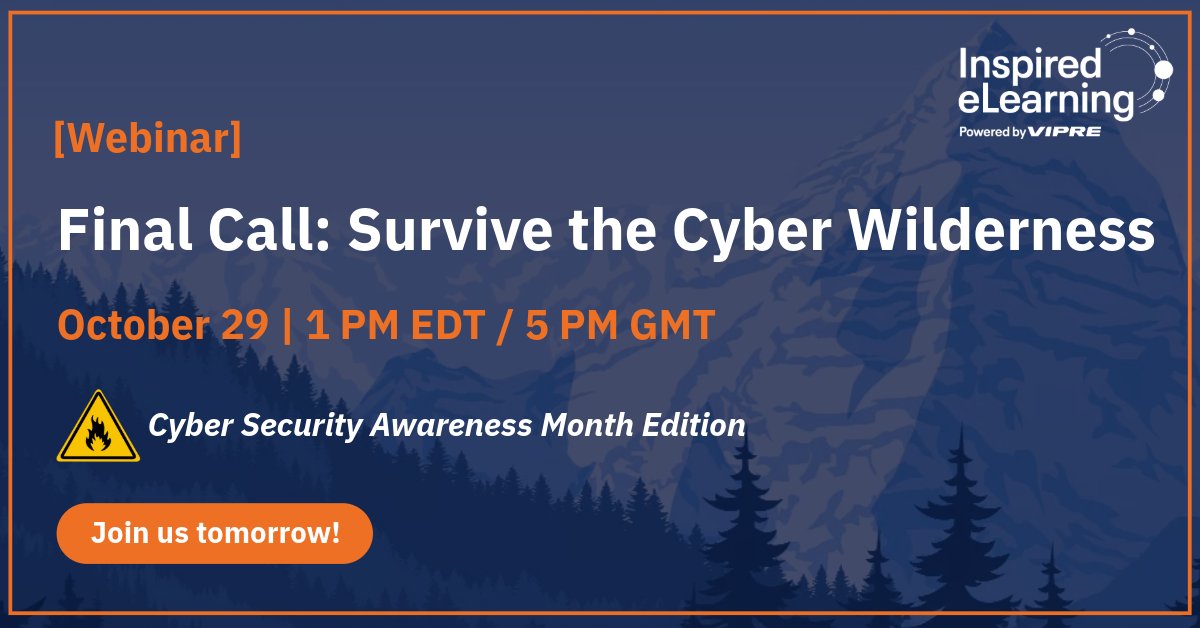 ⏰ Last call! Don’t miss “Surviving the Cyber Wilderness” 🧭

Learn how to spot &amp; stop:
🤖 AI phishing
🎭 Deepfake scams
📞 Voice fraud

🎁 Win a $25 Amazon gift card!

👉 Register now before it’s too late:
attendee.gotowebinar.com/register/74215…

#CyberSecurityAwarenessMonth