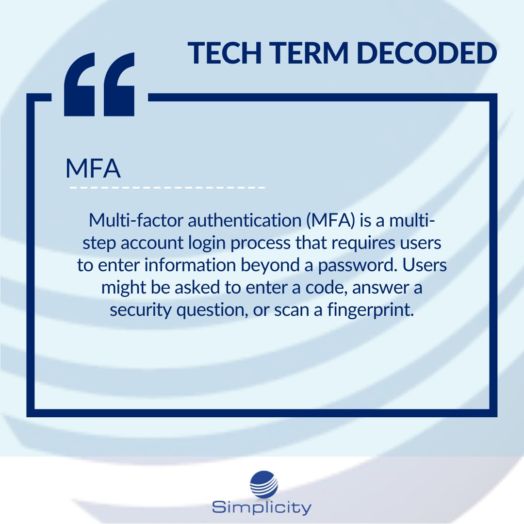humphreys66amy's tweet image. Passwords alone aren’t enough. Turn on MFA and keep your accounts safe!

#TechTermTuesday #MFA #CyberSecurityAwarenessMonth