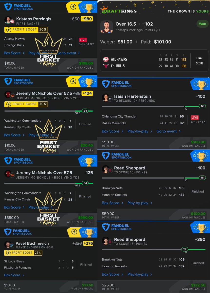 Beat The Books (@btbsupport) on Twitter photo What a start to the week 😤
-125✅
-102✅
+100✅
+100✅
+104✅
+276✅
+360✅
+390✅
+606✅
+620✅
+640✅
+980✅
+1100✅
+1802✅
+4655✅
$2,686 👉 $18,468 💸 💸 
(<a href="/JFar2Nice/">JFar 🧞♂️</a>) 🧞♂️ (<a href="/fitzmagic13/">Fitzmagic13</a>) 🪄 
(<a href="/JPWVOH/">Jason</a>) 👑  (<a href="/roiguy123/">ROI Guy</a>) 📚 
(<a href="/Larry32__/">🥷</a>) 🦞 
The whole team is COOKING 🔥 🔥 What a start to the week 😤
-125✅
-102✅
+100✅
+100✅
+104✅
+276✅
+360✅
+390✅
+606✅
+620✅
+640✅
+980✅
+1100✅
+1802✅
+4655✅
$2,686 👉 $18,468 💸 💸 
(<a href="/JFar2Nice/">JFar 🧞♂️</a>) 🧞♂️ (<a href="/fitzmagic13/">Fitzmagic13</a>) 🪄 
(<a href="/JPWVOH/">Jason</a>) 👑  (<a href="/roiguy123/">ROI Guy</a>) 📚 
(<a href="/Larry32__/">🥷</a>) 🦞 
The whole team is COOKING 🔥 🔥