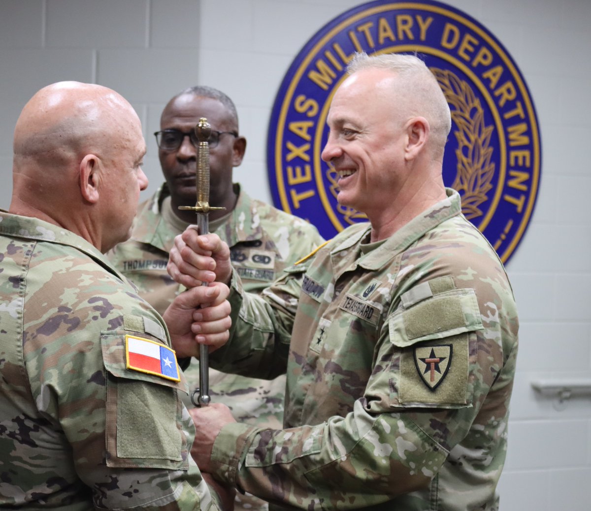 The Texas State Guard recently held its Senior Enlisted Leader Change of Responsibility at Camp Mabry, where CSM Thompson passed leadership to CSM Kovar. #TXSG #Leadership