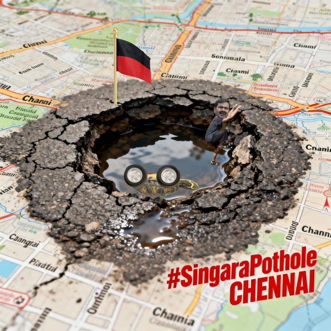 PAINT_DAPPA_'s tweet image. Enna Pa Nadakuthu Nanum Join Pannikalama......

#SingaraPotholeCHENNAI