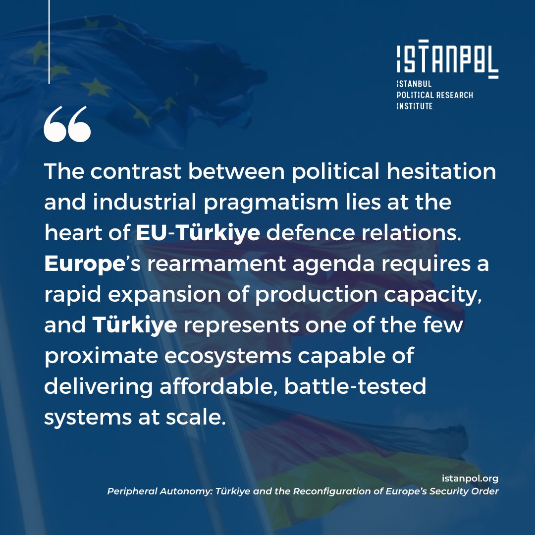 ❝Within this evolving ecosystem, #Türkiye occupies a unique position: not fully inside nor entirely outside #Europe’s defence system, but at its functional periphery❞

📌 Read <a href="/RiccardoGasco/">Riccardo Gasco</a>’s take on 🇹🇷’s role in Europe’s evolving security order 👇

🔗 bit.ly/433qGX7