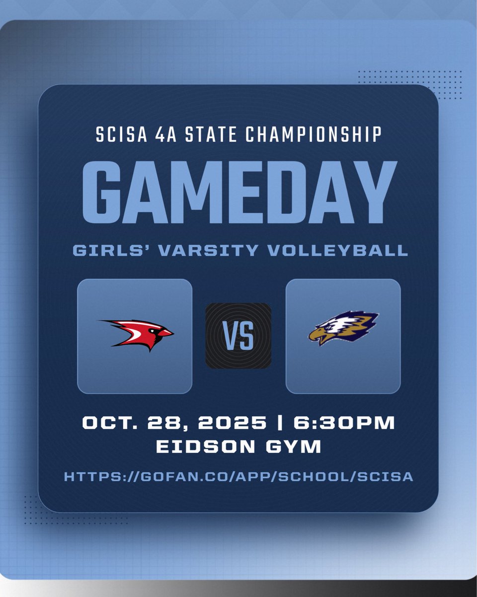 Pinewood Athletics is proud to host the SCISA 4A Volleyball State Championship tonight! 🏐
Cardinal Newman takes on Palmetto Christian Academy at 6:30 pm in Eidson Gym.