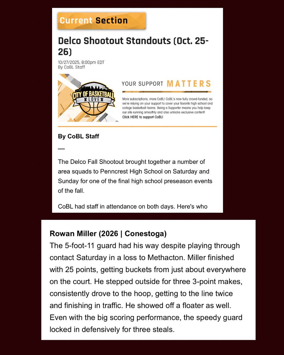 <a href="/hooplove215/">CityofBasketballLove</a> coverage of the Delco Shootout Standouts from this past weekend featuring our own <a href="/rowan2miller/">Rowan Miller</a> !