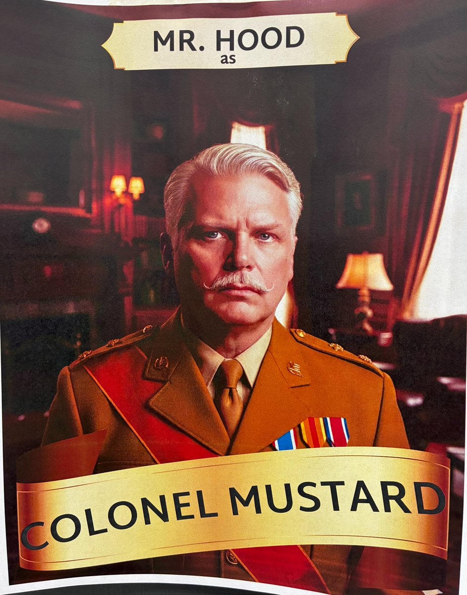 HWL_Library's tweet image. 🧐🧐🧐Mr. Hood, The Librarian, as Colonel Mustard in the Mystery &quot;Who Done It?&quot; @LongfellowCEA Principal Dr. Tatum using AI, Audio,  and other tools to create a challenging School Wide Mystery! 🧐🧐🧐