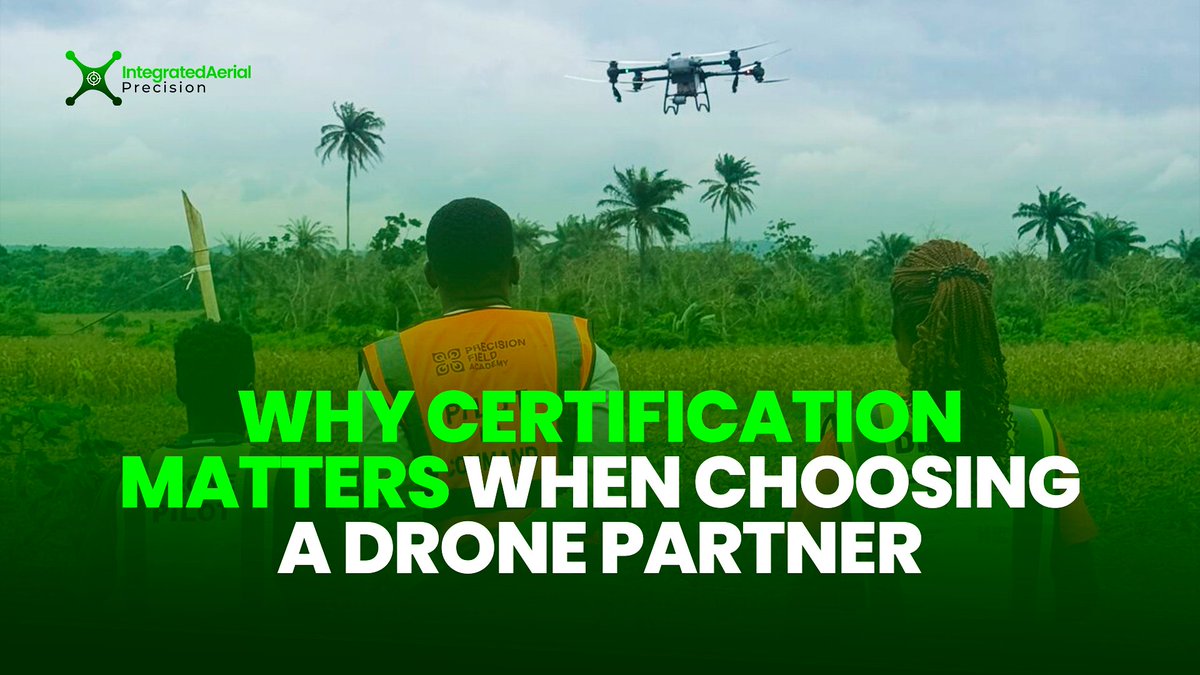 IAPrecisionHQ's tweet photo. When hiring a drone partner, certification isn't optional—it's ESSENTIAL. It's your guarantee of safety, legality & accurate data. Don't risk it. (A thread 👇) #DroneCertification #AgTech https://t.co/0AxygEyI9d