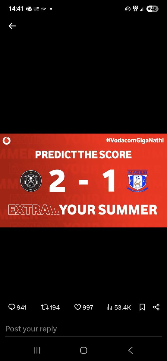 New_Minotaur's tweet photo. @orlandopirates @MagesiFC @VodacomSoccer #giganathi https://t.co/Rk8PC5dize