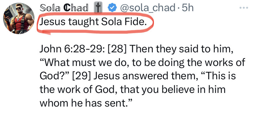 They simply don’t know the Bible, just cherry-picked verses. Jesus was NEVER “Sola Fide”:

• Jesus never used the expression “faith alone” (neither did Paul)

• There isn't one word in the Sermon on the Mount about “faith alone” being the requirement for being saved

• Mt