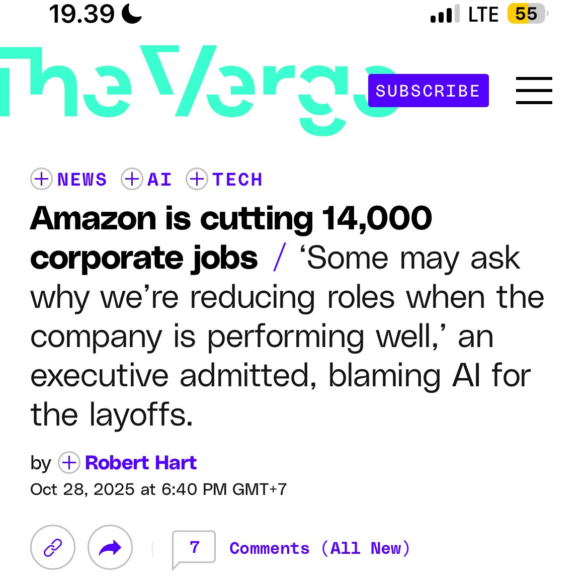 afaizn's tweet image. Amazon is laying off 14.000 people

As comparison, Tokped “only” had around 5k people during Tiktok acq on early 2024.

AI is coming for your job, whether you’re ready or not.
