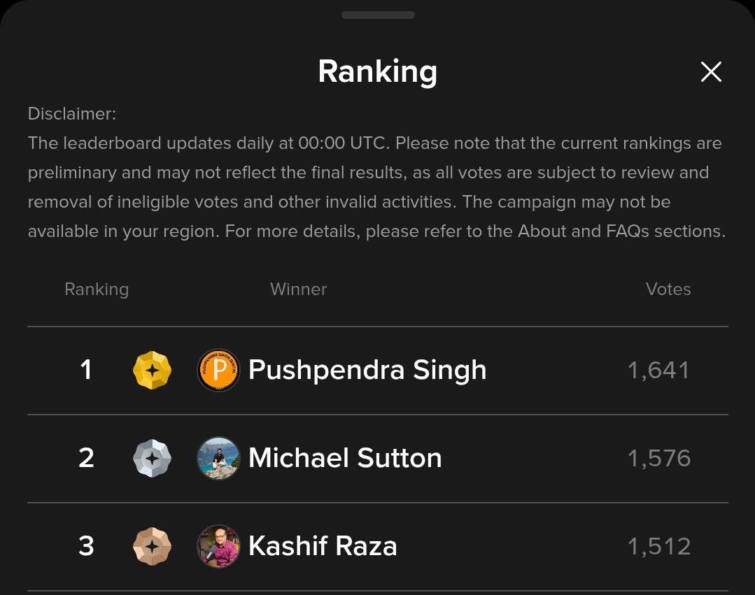 CyberGent_'s tweet image. 🔥 $KAS Fam, daily reminder!
Votes for The Blockchain 100 by @binance reset every day, so keep showing up!

Yonatan’s still leading (barely!), and Michael just moved into 2nd, let’s keep the momentum going!

🗳️ Vote daily:
Yonatan 👉 app.binance.com/uni-qr/cact25u…
Michael 👉…