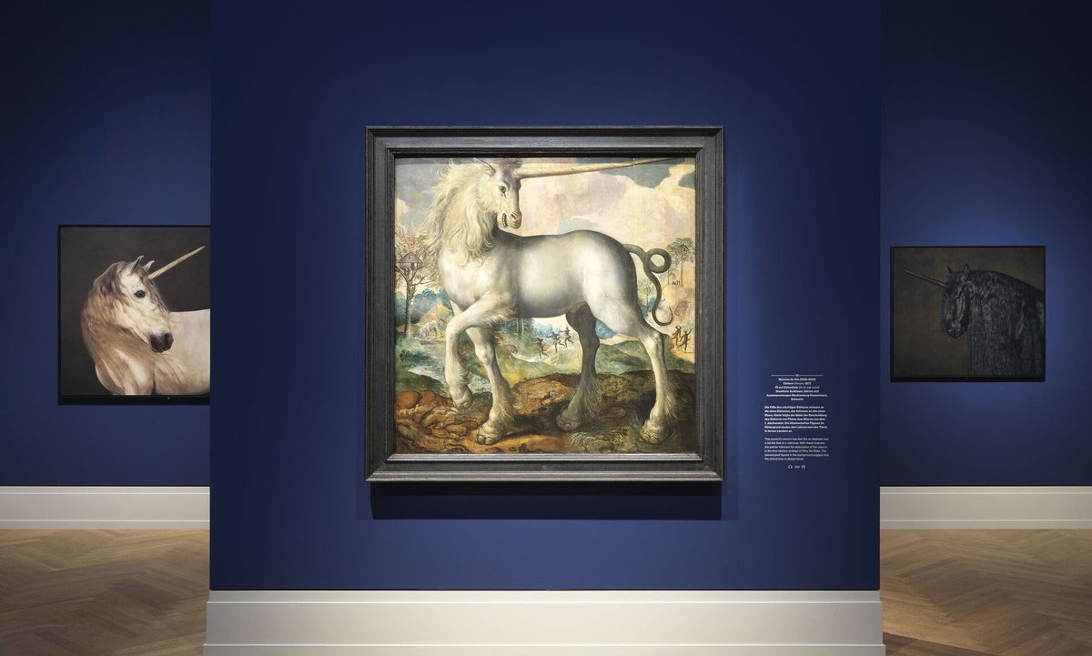 The exhibition Unicorn at Museum Barberini Potsdam has been opened #museumbarberini #Unicorn #mariececilethijs #whiteunicorn #blackunicorn #Potsdam