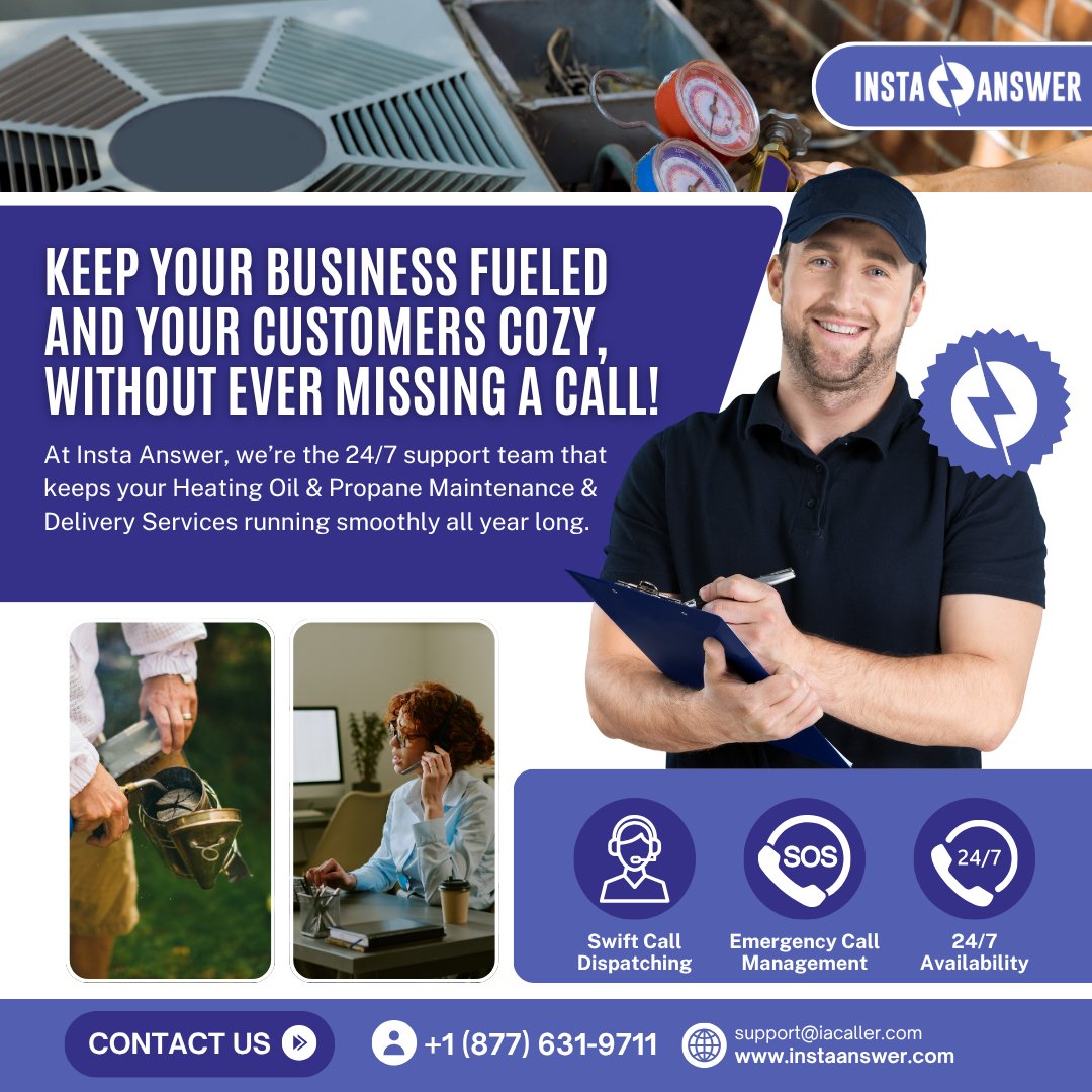 Insta_Answer's tweet image. When the temperatures drop, your customers shouldn’t be left out in the cold! With Insta Answer, every call for your heating oil and propane maintenance or delivery service gets answered.

Call (877) 631-9711 or email us at support@iacaller.com today!

#PropaneRefill #InstaAnswer
