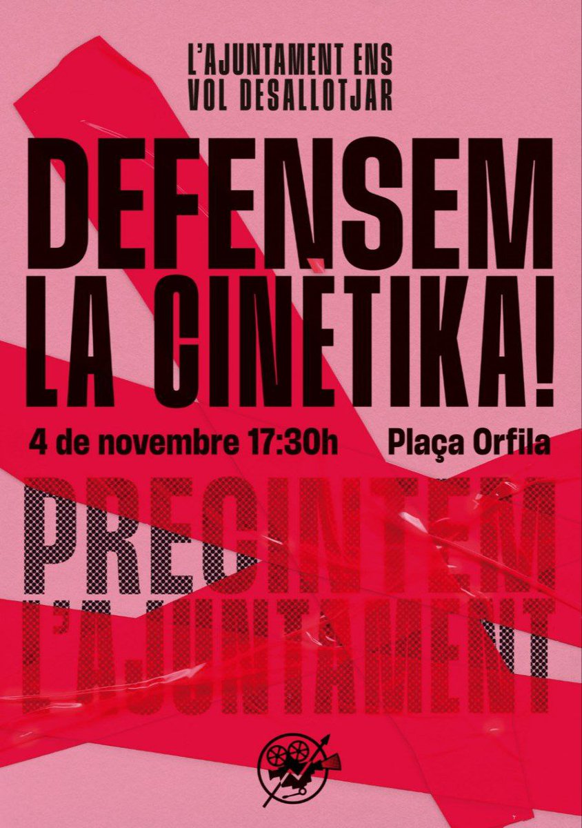 Serà una data clau per a la defensa del projecte, que tant molesta a l'Ajuntament. De cada atac, sortirem més fortes.

#DefensemLaCinetika

📍 Plaça Orfila (👉mapa)

#4NOV25   #BARCELONA

Canal 👉 t.me/MovimentsSocia…