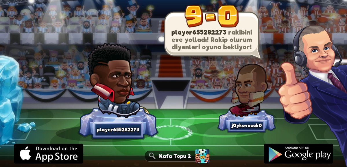Kafa Topu 2'de rakip arıyorum. Oyuncu adım 'player655282273'. Gelin maç yapalım! İndirmek için > headball2.onelink.me/rrfw/f1g6u3nq #kafatopu2 <a href="/HB2Official/">Head Ball 2</a>