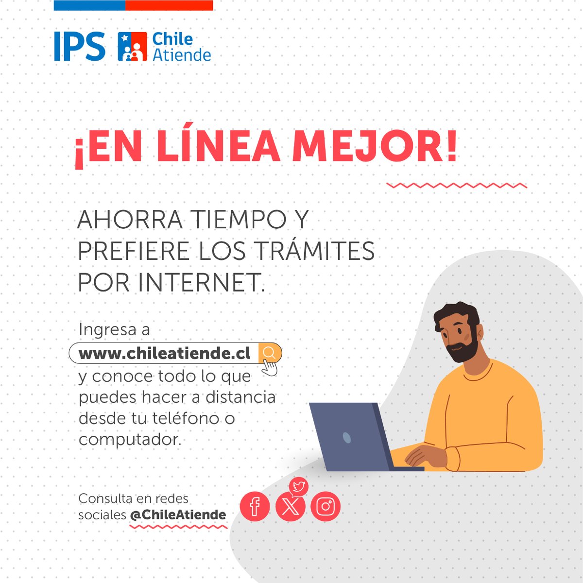 ¡Buenos días!
🛜 Aprovecha Internet en esta semana corta y adelanta los trámites estatales que tienes pendientes ¡en chileatiende.cl!
🤔¿Qué puedes hacer en nuestra web? Acá te contamos👇
✔️Infórmate y resuelve dudas.
✔️Solicita beneficios.
✔️Descarga documentos y más.