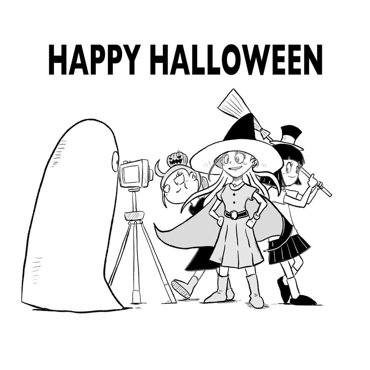 Team_GAO's tweet photo. とりあえず白黒で1枚、ハロウィン🎃 https://t.co/B5DJfsQMF5