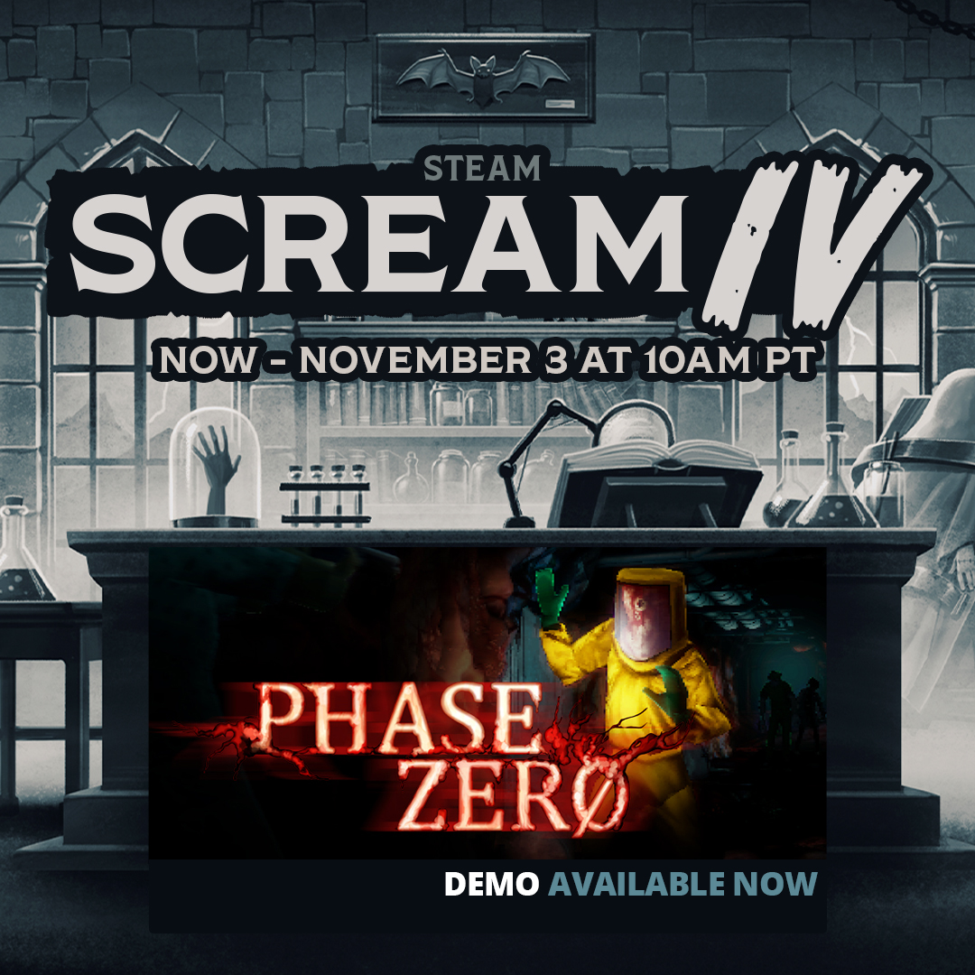 SPINAStudio's tweet image. PHASE ZERO is part of Steam Scream Fest IV. 

Play the demo. Play other games demos. Fill up on the spookiness this Halloween season.