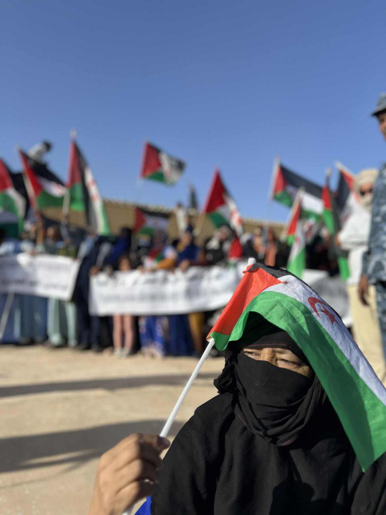 🔥 El pueblo saharaui vuelve a las calles.
el grito del pueblo saharaui resuena en los campamentos: no a la ocupación, no a las imposiciones.
Las manifestaciones masivas expresan el rechazo al plan estadounidense que busca legitimar la ocupación marroquí del Sáhara Occidental.