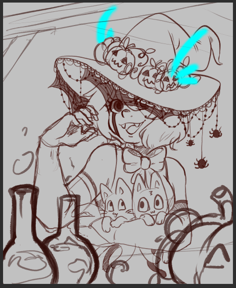 Ptit dessin d'halloween en stream en attendant la MAJ wakfu ! 
twitch.tv/liwanol