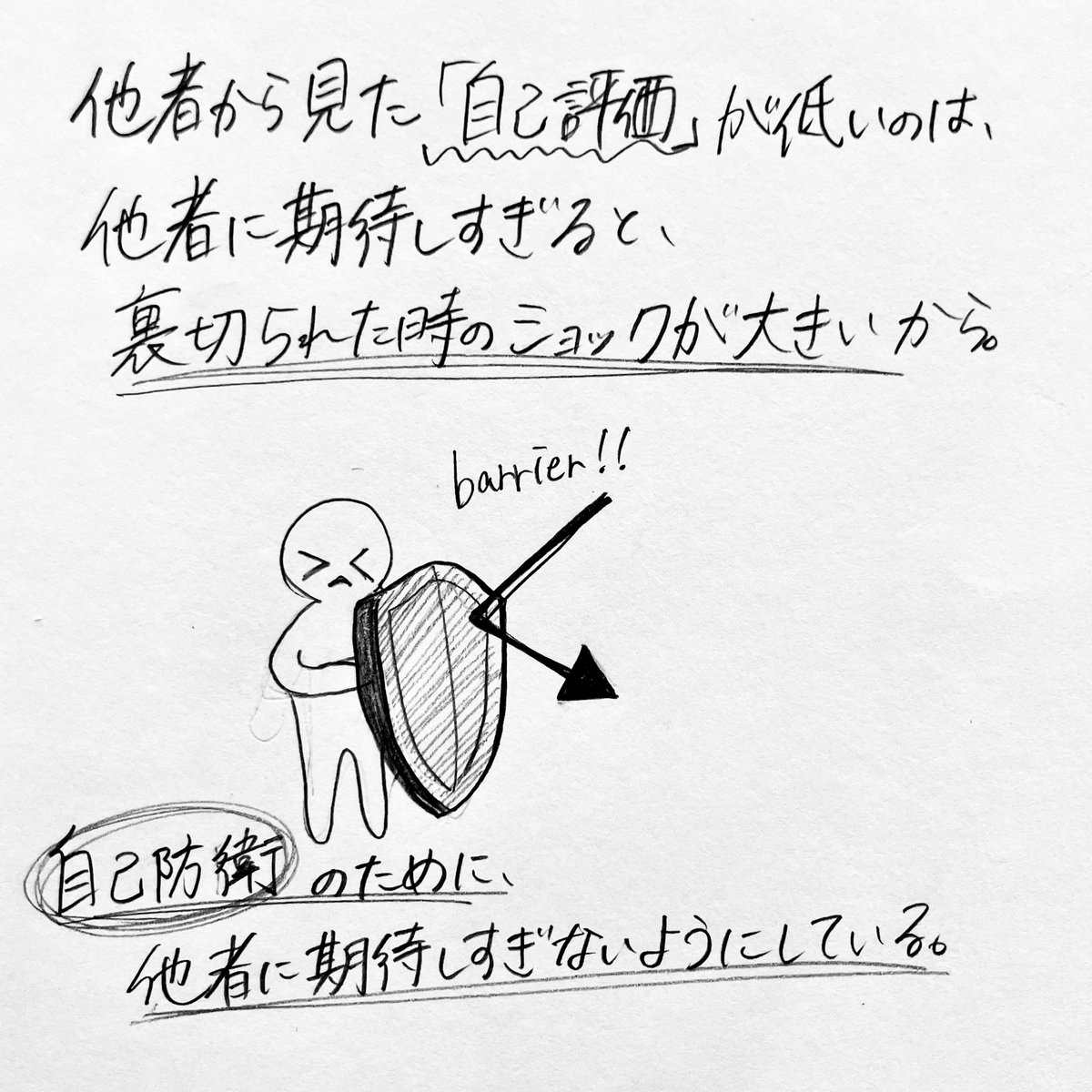 neren___koi's tweet photo. 自分に自信があるけれど、自分に自信がない。（4/4）

#漫画 #マンガ #イラスト #エッセイ #エッセイ漫画 #イラストエッセイ #絵 #漫画が読めるハッシュタグ #アーティスト #クリエイター #イラストレーター #artwork #作品 #アナログイラスト #自信 #自己肯定感 #自己評価 #自己愛 https://t.co/rIpaTtrCQw