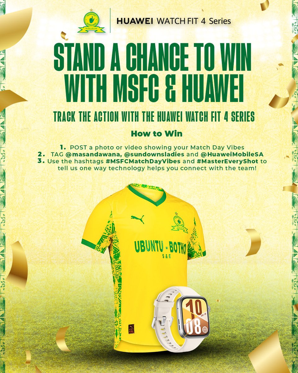 𝗦𝘁𝗮𝗻𝗱 𝗔 𝗖𝗵𝗮𝗻𝗰𝗲 𝗧𝗼 𝗪𝗶𝗻 𝗮 𝗕𝗿𝗮𝗻𝗱 𝗡𝗲𝘄 𝗛𝗨𝗔𝗪𝗘𝗜 𝗪𝗮𝘁𝗰𝗵 𝗙𝗶𝘁 𝟰 𝗦𝗲𝗿𝗶𝗲𝘀 𝗮𝗻𝗱 𝗮 𝘀𝗶𝗴𝗻𝗲𝗱 𝗠𝗮𝗺𝗲𝗹𝗼𝗱𝗶 𝗦𝘂𝗻𝗱𝗼𝘄𝗻𝘀 𝗿𝗲𝗽𝗹𝗶𝗰𝗮 𝗝𝗲𝗿𝘀𝗲𝘆. 🙌

Here’s how to win:

1️⃣ Post a photo or video showing your Match Day vibes

2️⃣ Tag