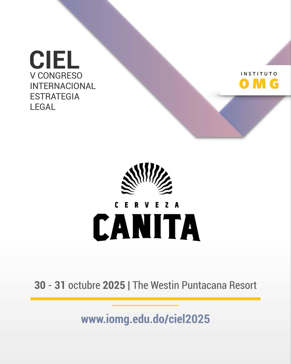 Nos complace anunciar que #CIEL2025 cuenta con la colaboración de <a href="/CervezaCanita/">Cerveza Canita</a>. ¡Gracias por apoyar la transformación de la estrategia legal a través del cumplimiento empresarial y la innovación tecnológica!

#CIEL #EstrategiaLegal #InstitutoOMG #IOMG