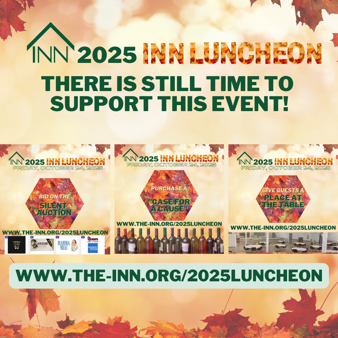 The_INN's tweet image. The 2025 INN Luncheon was a great success! There is still time to support! Visit the-inn.org/2025luncheon to buy a Case for a Cause, bid on the Silent Auction (Closes tonight at 5!) or to give guests &quot;A Place at the Table&quot; #GetINNvolved #LunchINN2025
