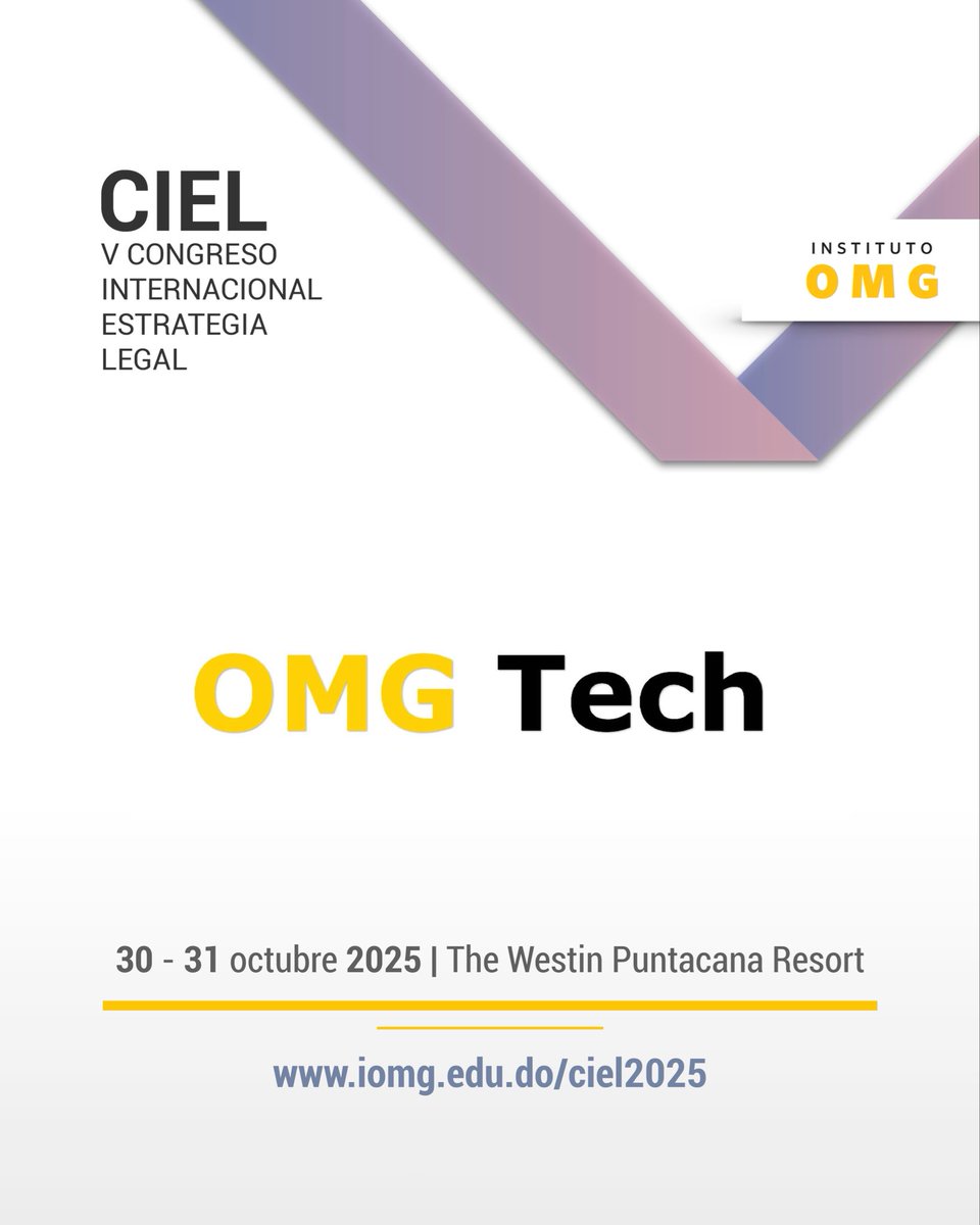 Nos complace anunciar que #CIEL2025 cuenta con la colaboración de OMG Tech. ¡Gracias por apoyar la transformación de la estrategia legal a través del cumplimiento empresarial y la innovación tecnológica!

#CIEL #EstrategiaLegal #InstitutoOMG #IOMG