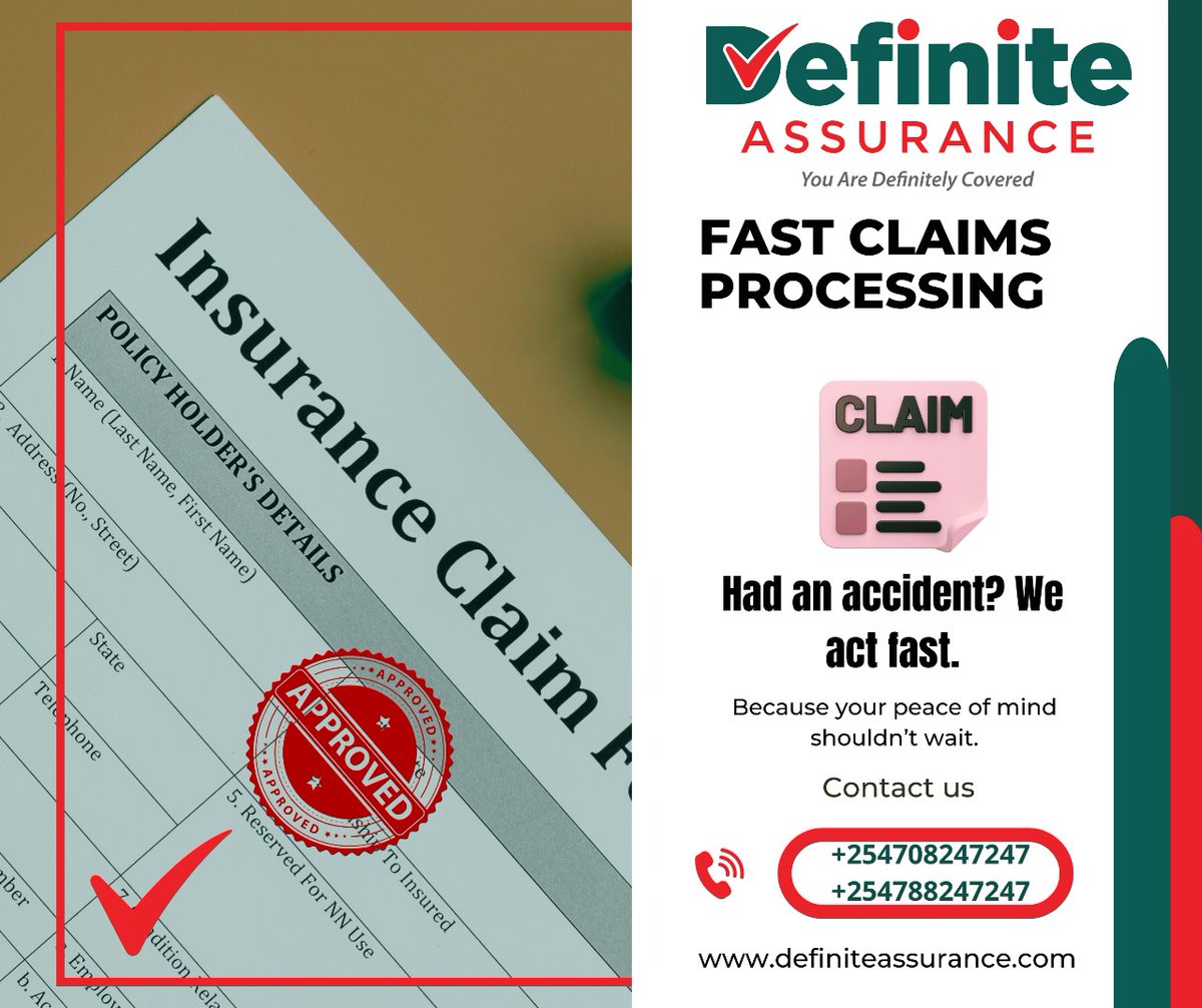 Accidents happen — but with Definite Assurance, you can trust us to ensure your comeback is always faster.
Swift claims, real peace of mind.
#TrustTuesday #DefiniteAssurance #YouAreDefinitelyCovered