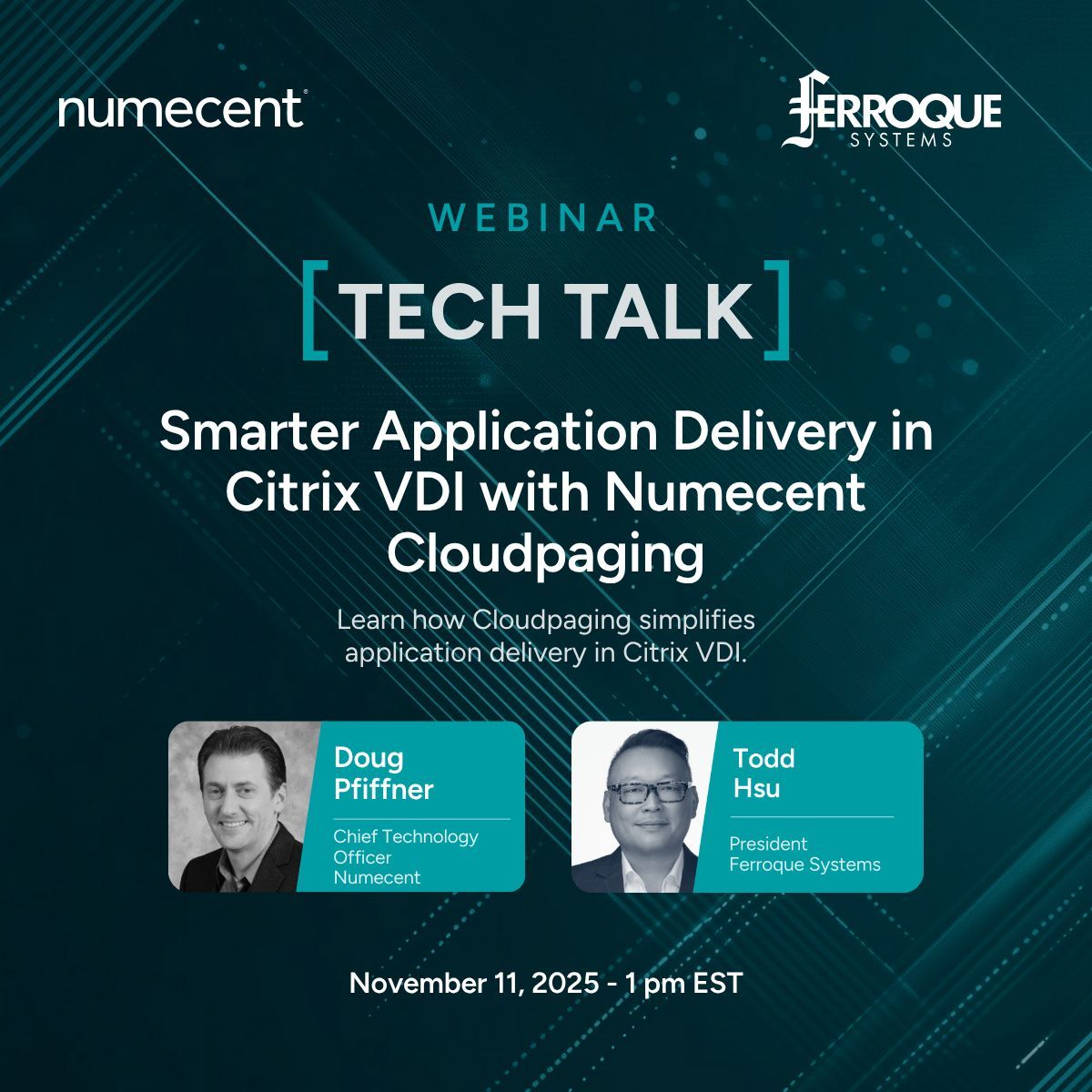 Citrix VDI success starts with smarter app delivery.
Join Ferroque Systems &amp; Numecent to learn how Cloudpaging containerizes and streams apps to simplify management, boost performance, and cut costs.

Save your seat today!
ferrosys.co/4qqcO3b
#VDI #Cloudpager #Innovation