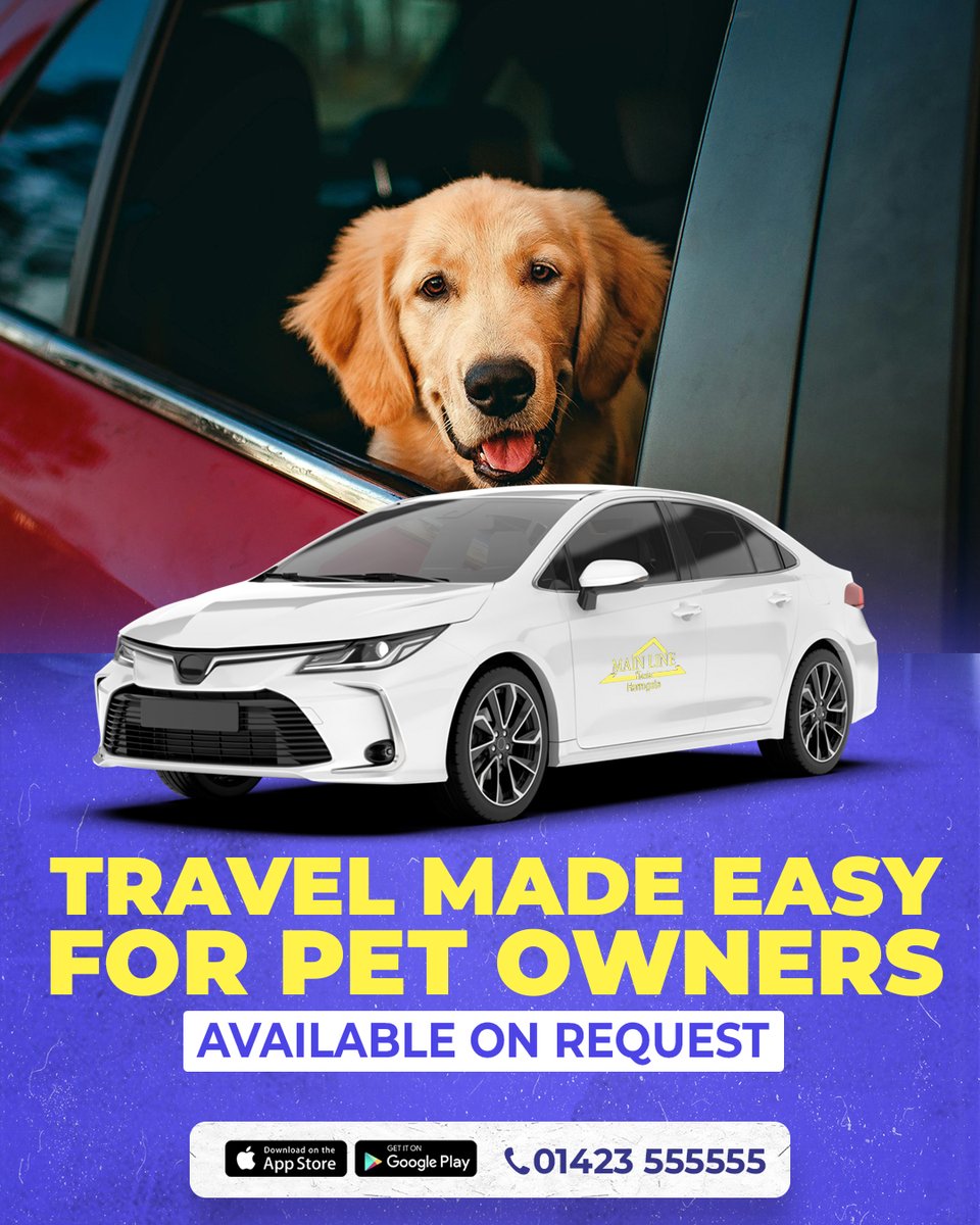 MainlineTaxis's tweet image. Day out at the park, a trip to the vet, or heading across town, travelling with pets doesn’t have to be complicated.

Mainline Taxis offers pet-friendly vehicles, giving you the freedom to plan journeys with your furry friends and without the hassle.

Available on request