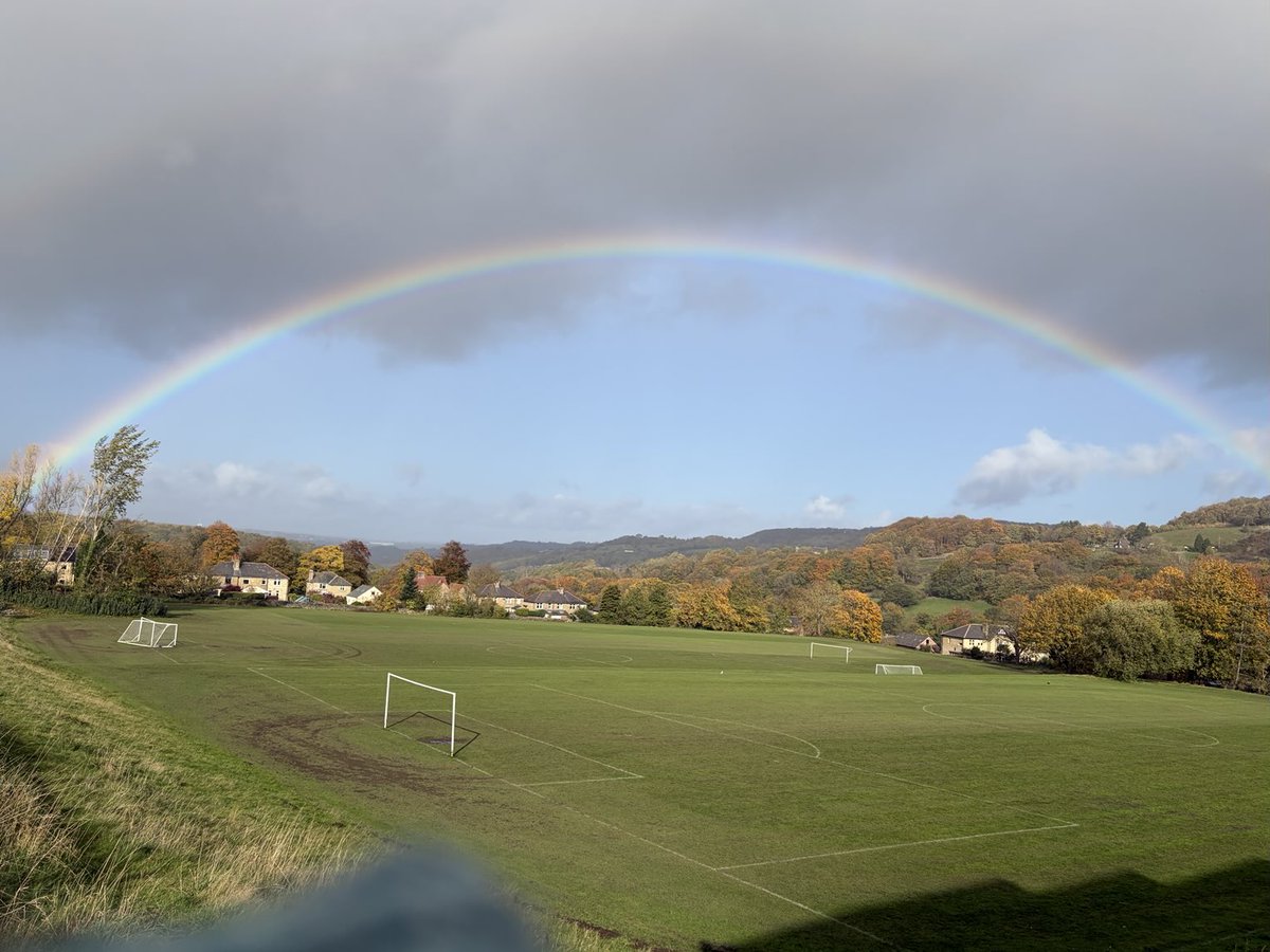 Beautiful rainbow over Holmfirth today