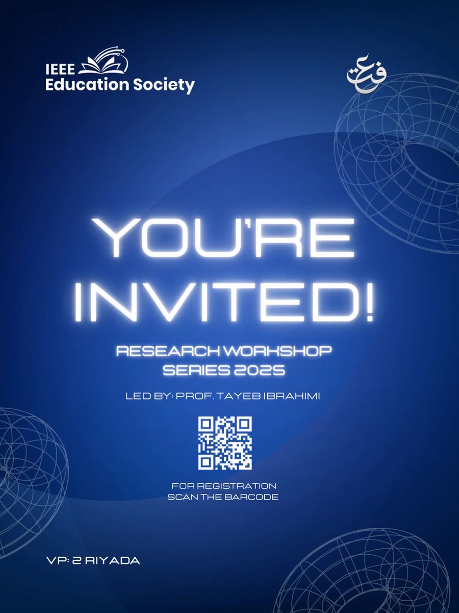 ieee_eu's tweet photo. 📢 Dear IEEE Members,
You’re invited to join the Research Workshop Series 2025 organized by the IEEE Education Society! 🎓
Don’t miss this opportunity to enhance your research skills.
🏅 Certificates of attendance will be provided
🔗 Register now: https://t.co/6DjbzIUI6u https://t.co/XIODHr0Ktc