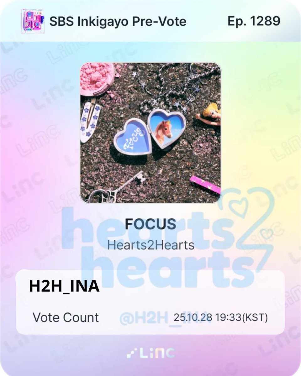 H2H_INA's tweet image. [🗳] INKIGAYO PRE-VOTING

S2U~~ jangan lupa vote Hearts2Hearts di pre-voting inkigayo ya😉

📍 LiNC
🔚 31 Oktober 2025, 21.59 WIB
📲 10 vote per day
📝 1 vote = 30 Fan Point

#Hearts2Hearts #하츠투하츠 #H2H
@Hearts2Hearts