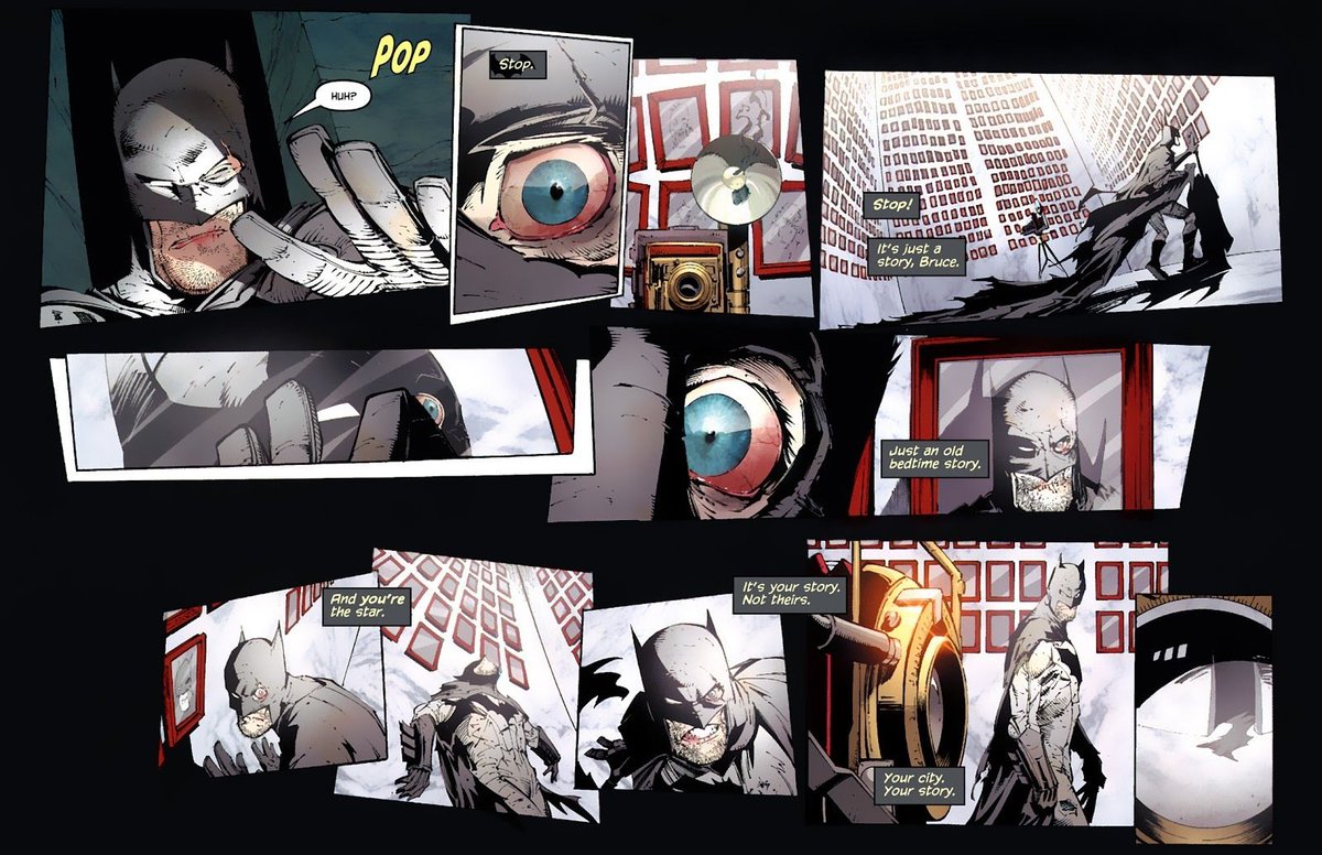 KombatKnight's tweet image. I like how reluctant Bruce is in believing in Gotham's history being connected with the Court. 
They imply corruption is partly the heart of this city. They create the fear that Bruce's dream is temporary, while the system they operate is timeless.
"It's your story. Not theirs"