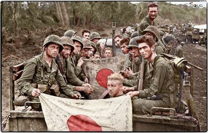 HARDCORE LEATHERNECKS

Combat Team C 27th U. S. Marines, 1st Marine Division, return from 23 days on the front lines in the nasty jungles of Cape Gloucester Jan 1944.

American Heroes🫡