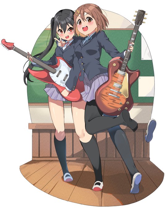 平沢唯 ,中野梓 「唯&あずにゃんwip #けいおん」|ドナベのイラスト